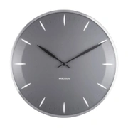 Часы настенные Karlsson LEAF, 40х40х4 см, темно-серый, стекло, сталь, бесшумный механизм, батарейка