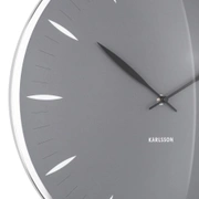 Часы настенные Karlsson LEAF, 40х40х4 см, темно-серый, стекло, сталь, бесшумный механизм, батарейка