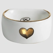 Держатель кольцо для салфеток Rory Dobner GOLD LOVE HEART , фарфор