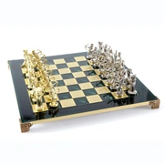 Luxury Archers ChessШахматы, лучники, зеленый, золото с серебром, 44х44 см, металл