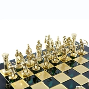 Luxury Archers ChessШахматы, лучники, зеленый, золото с серебром, 44х44 см, металл