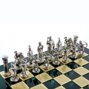 Luxury Archers ChessШахматы, лучники, зеленый, золото с серебром, 44х44 см, металл