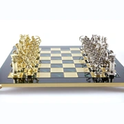 Luxury Archers ChessШахматы, лучники, зеленый, золото с серебром, 44х44 см, металл