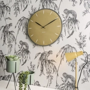 Часы настенные Karlsson LEAF, 40х40х4 см, желтый, стекло, сталь, бесшумный механизм, батарейка 1x A
