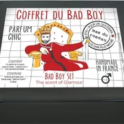 BAD BOY Набор для мужчин мыло 100гр, парфюмированный спрей для тела CHIC 100 мл, подставка для мыла