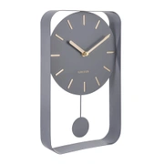 Часы настенные с маятником Karlsson CHARM SMALL, серый, золотые детали, 32,5 x 20 x 5 см, бесшумный