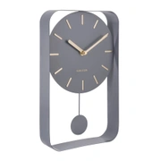 Часы настенные с маятником Karlsson CHARM SMALL, серый, золотые детали, 32,5 x 20 x 5 см, бесшумный
