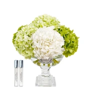 Provence Hydrangea BouquetБукет гортензий, зеленый, 2 спрея по 10 мл , H.35 серебряный декор