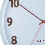 Часы настенные Karlsson SUMMERTIME, 40х40х4,2 см , голубой, цифры и стрелки под дерево, металл, бес