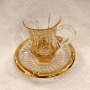 MACASSAR TEA PAIRЧайная пара 6 шт, хрусталь, золото 24К , H.21