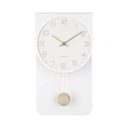 Часы настенные с маятником Karlsson CASA PENDULUM, 39 x 22 x 6 см, белый, МДФ, бесшумный механизм,