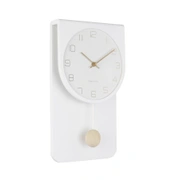 Часы настенные с маятником Karlsson CASA PENDULUM, 39 x 22 x 6 см, белый, МДФ, бесшумный механизм,