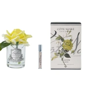 Роза-диффузор FRENCH ROSE yellow, желтый, прозрачная ваза, 1 спрей 10 мл