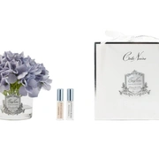 Hydrangeas BlueБукет гортензий, голубой, серебряный декор, 2 спрея по 5 мл