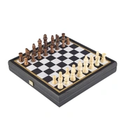 Chess/Backgammon/Ludo/Snakes Шахматы/нарды/лудо/змеи, 34х34см, цвет черный и слоновая кость