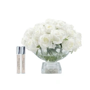 CENTERPIECE ROSE BUDS ivory Букет из бутонов роз, цвет слоновая кость, серебряный декор