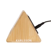 Часы настольные будильник Karlsson TRIANGLE, бамбук, 16 x 8,8 x 7,8 см, бесшумный механизм, батар