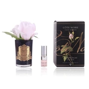 Бутон розы диффузор ROSE BUD pink розовый, черная ваза, 1 спрей 5мл