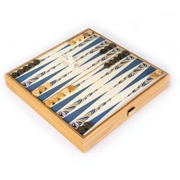 Chess/Backgammon/Ludo/Snakes Шахматы/нарды/лудо/змеи , цвет синий - футляр из орехового дерева