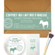 COFFRET LAIT D'ANESSE Набор 1 мыло твердое 130 гр, 1 мыло-маска для лица твердая 150 гр, кисточка