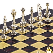 CLASSIC METAL CHESSШахматы классические, 36х36 см, золото с серебром, красный, металл