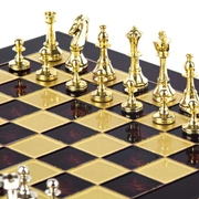 CLASSIC METAL CHESSШахматы классические, 36х36 см, золото с серебром, красный, металл