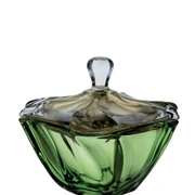 Шкатулка Cre Art CADORO-02, зеленый, диам 19cm H 17, стекло