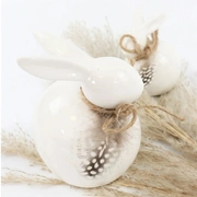 Набор 3 зайца TRIOFEATHERS 12x11x14см;9x8x11см;6x5,5x7,5см фарфор