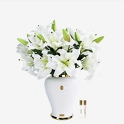 Букет лилий Cote Noire IMPERIAL LILIES Ivory, белый, ваза синяя, 2 спрея по 10 мл