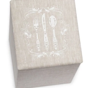 CUTLERY BOX Коробка для столовых приборов, 20/20/H.30, картон, лен с вышивкой