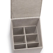 CUTLERY BOX Коробка для столовых приборов, 20/20/H.30, картон, лен с вышивкой