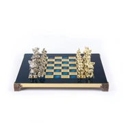 METAL CHESS SPARTAN WARRIORШахматы Воины Спарты, 28х28 см, синий, золото с серебром, металл