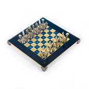 METAL CHESS SPARTAN WARRIORШахматы Воины Спарты, 28х28 см, синий, золото с серебром, металл