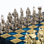 METAL CHESS SPARTAN WARRIORШахматы Воины Спарты, 28х28 см, синий, золото с серебром, металл