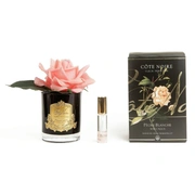Роза-диффузор FRENCH ROSE white peach , коралловый, черная ваза, 1 спрей 10мл