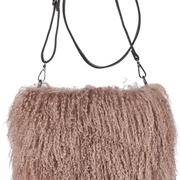JASMIN BAG Stucco sand Сумка-муфта 19/26, розовый, козий мех 30/40