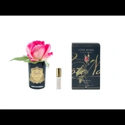 Бутон розы диффузор ROSE BUD Magenta, цвет ярко-розовый, черная ваза, 1 спрей 5 мл ВхШ