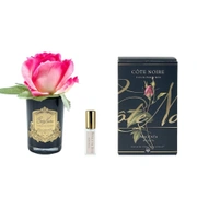 Бутон розы диффузор ROSE BUD Magenta, цвет ярко-розовый, черная ваза, 1 спрей 5 мл ВхШ