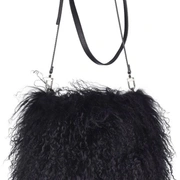JASMIN BAG Black Сумка-муфта черный 19/26, козий мех 30/40