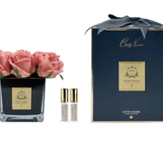 SQUARE 9 ROSE peachБукет 9 роз, цвет коралловый, квадратная черная ваза