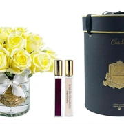 GRAND ROSE BUDS BOUQUETБольшой букет из бутонов роз, 2 спрея по 10 мл, желтый, золотой декор