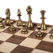 WOODEN CHESSШахматы классические, 27х27 см, фигуры металл, коробка дерево, рисунок орех + дуб