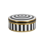 ROUND BOXШкатулка круглая с крышкой, черно-белый, D17,5 см, керамика