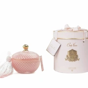 Pink Round Art Deco Свеча 300 гр, кисточка ароматизированная, спрей 5 мл для кисточки, розовая шка