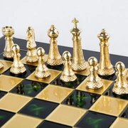 CLASSIC METAL CHESSШахматы классические, 44х44 см, золото с серебром, зеленый, металл