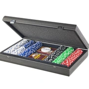 POKER SETНабор для покера (карты 200 шт ) черный, корпус дерево 39х22 см