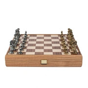 WOODEN CHESSШахматы классические, 35х35 см, фигуры металл, коробка дерево, рисунок орех + дуб