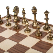 WOODEN CHESSШахматы классические, 35х35 см, фигуры металл, коробка дерево, рисунок орех + дуб