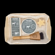COFFRET CHEVRE Набор для всех типов кожи 1 мыло 130 гр, 1 маска-мыло для лица твердая 150 гр, кисточ