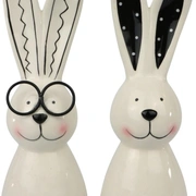 Набор 2 фигурки зайцев MONOCHROME EASTER 5,7x5,5x20см керамика